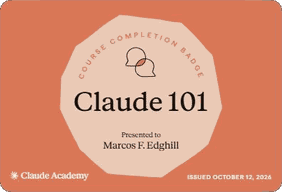 Claude 101 completion badge, Claude Academy by Anthropic